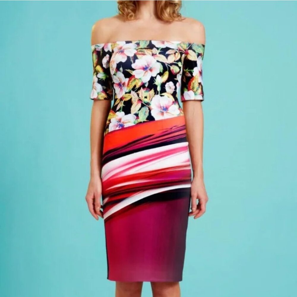Clover Canyon Botanical Wave Off the Shoulder Dress